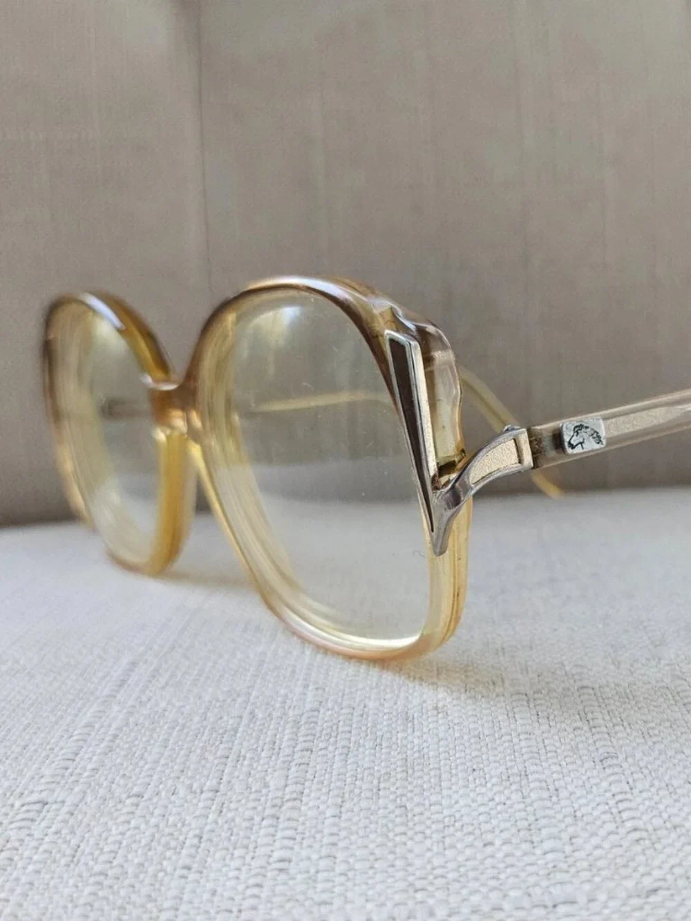 Vintage Jordache Women Eyeglasses Frame Tan Tone Eyewear Glasses Frame France